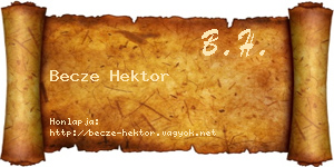 Becze Hektor névjegykártya